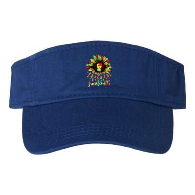 Juneteenth African American Sunflower Black History Freedom Great Gift Valucap Bio-Washed Visor