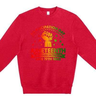 Juneteenth African American Freedom Black History June 19 Premium Crewneck Sweatshirt