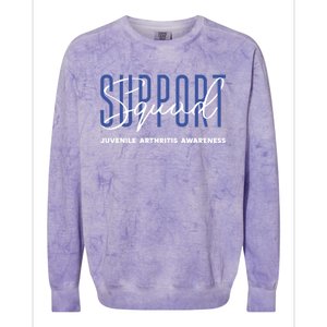 Juvenile Arthritis Awareness Support Squad Blue Ribbon Meaningful Gift Colorblast Crewneck Sweatshirt