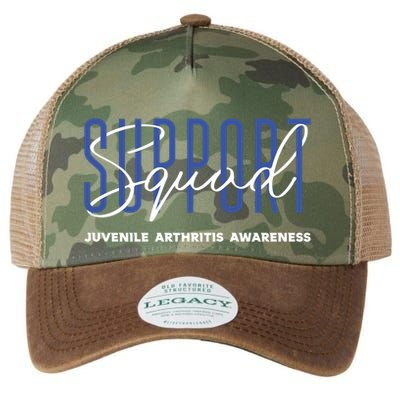Juvenile Arthritis Awareness Support Squad Blue Ribbon Meaningful Gift Legacy Tie Dye Trucker Hat