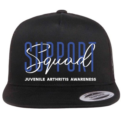 Juvenile Arthritis Awareness Support Squad Blue Ribbon Meaningful Gift Flatbill Hat