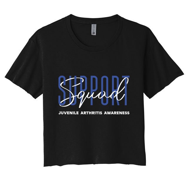 Juvenile Arthritis Awareness Support Squad Blue Ribbon Meaningful Gift Crop Top
