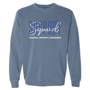 Juvenile Arthritis Awareness Support Squad Blue Ribbon Meaningful Gift Garment-Dyed Sweatshirt