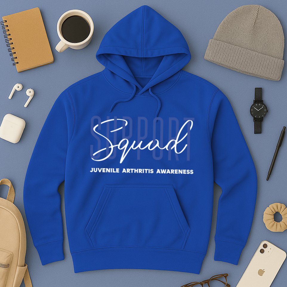 Juvenile Arthritis Awareness Support Squad Blue Ribbon Meaningful Gift Hoodie