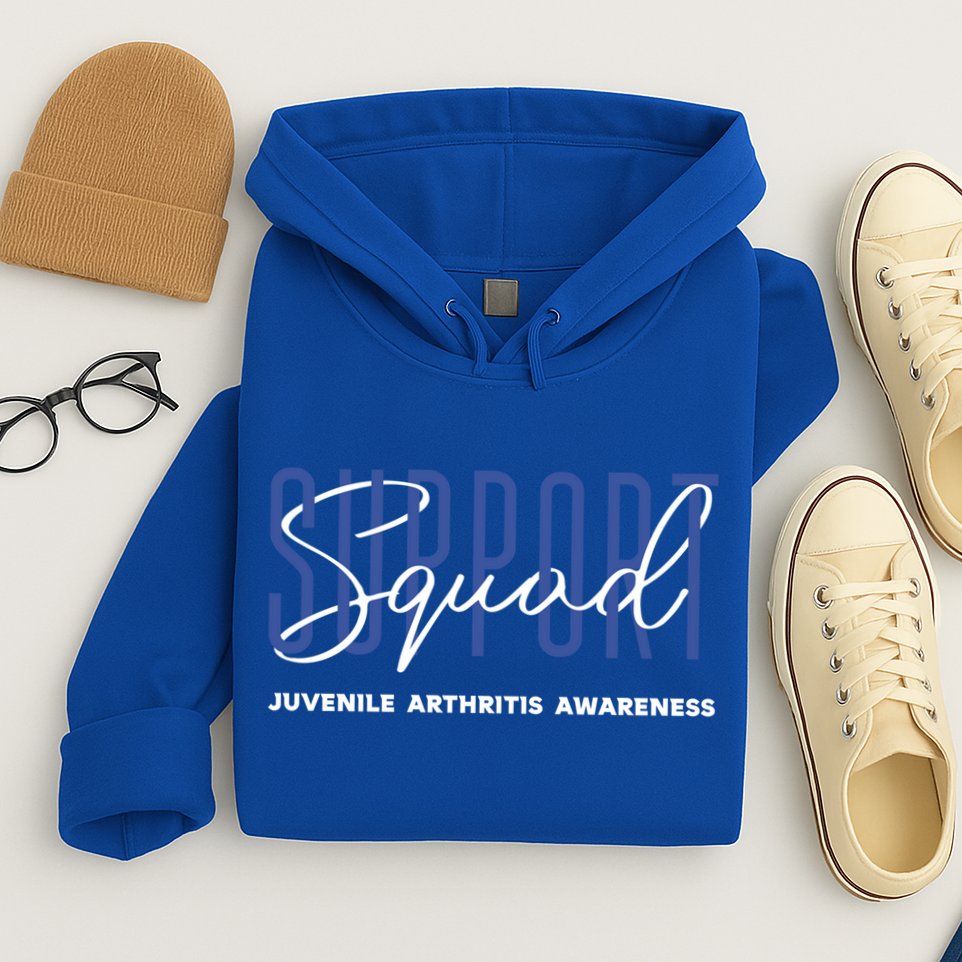 Juvenile Arthritis Awareness Support Squad Blue Ribbon Meaningful Gift Hoodie