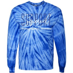 Juvenile Arthritis Awareness Support Squad Blue Ribbon Meaningful Gift Tie-Dye Long Sleeve Shirt