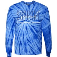 Juvenile Arthritis Awareness Support Squad Blue Ribbon Meaningful Gift Tie-Dye Long Sleeve Shirt