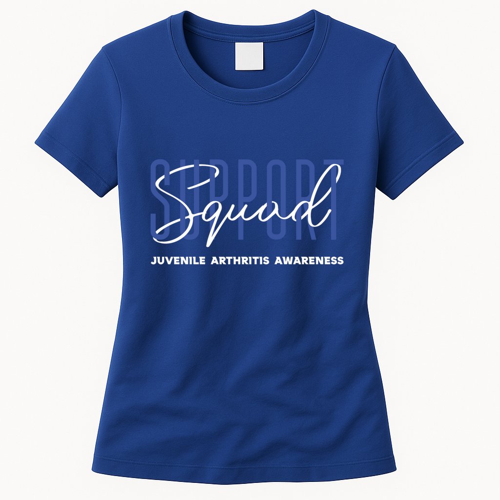 Juvenile Arthritis Awareness Support Squad Blue Ribbon Meaningful Gift Womens T-Shirt