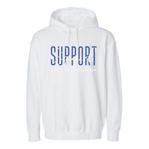 Juvenile Arthritis Awareness Support Squad Blue Ribbon Meaningful Gift Garment-Dyed Fleece Hoodie