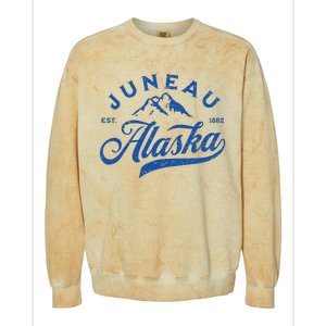 Juneau Alaska Ak Mountains Family Vacation Souvenir Colorblast Crewneck Sweatshirt