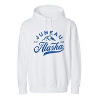 Juneau Alaska Ak Mountains Family Vacation Souvenir Garment-Dyed Fleece Hoodie