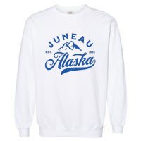 Juneau Alaska Ak Mountains Family Vacation Souvenir Garment-Dyed Sweatshirt