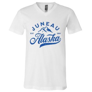 Juneau Alaska Ak Mountains Family Vacation Souvenir V-Neck T-Shirt