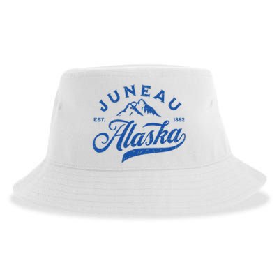 Juneau Alaska Ak Mountains Family Vacation Souvenir Sustainable Bucket Hat