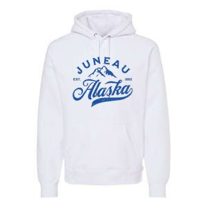 Juneau Alaska Ak Mountains Family Vacation Souvenir Premium Hoodie