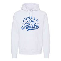 Juneau Alaska Ak Mountains Family Vacation Souvenir Premium Hoodie