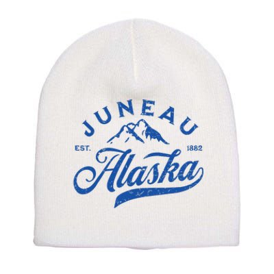 Juneau Alaska Ak Mountains Family Vacation Souvenir Short Acrylic Beanie