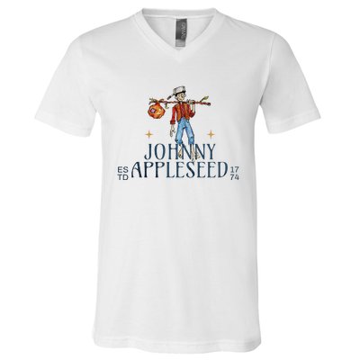 Johnny Appleseed Apple Day Sept 26 Orchard Nursery V-Neck T-Shirt