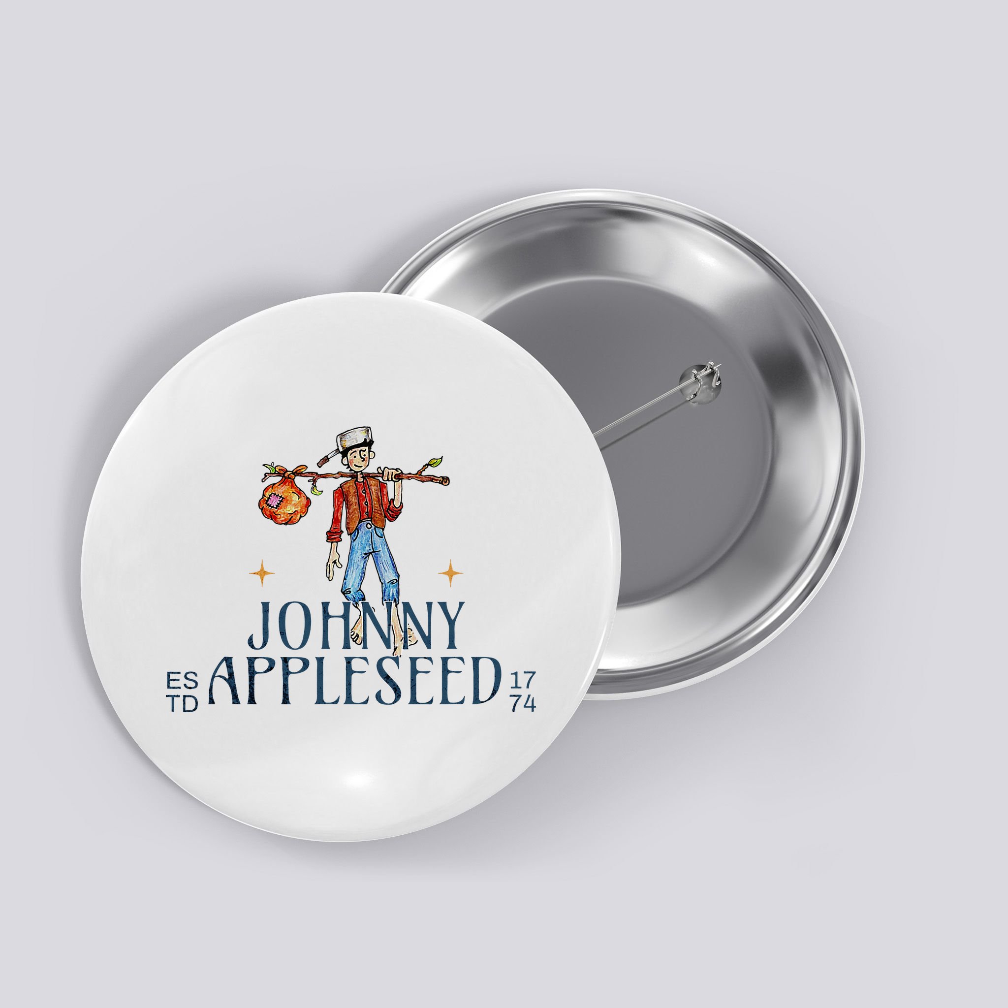 Johnny Appleseed Apple Day Sept 26 Orchard Nursery Button
