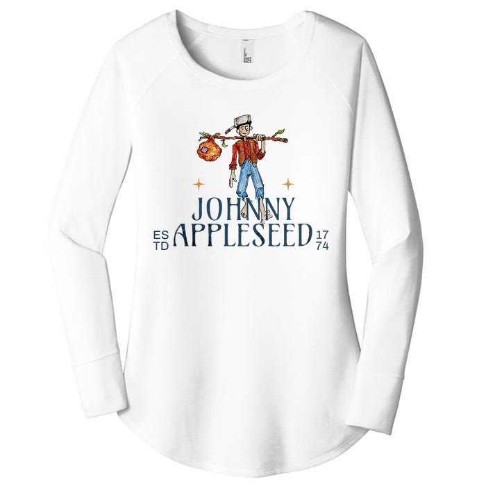 Johnny Appleseed Apple Day Sept 26 Orchard Nursery Women's Perfect Tri Tunic Long Sleeve Shirt