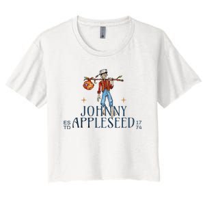 Johnny Appleseed Apple Day Sept 26 Orchard Nursery Women's Crop Top Tee