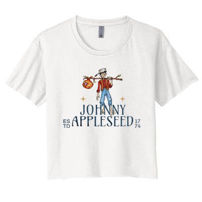 Johnny Appleseed Apple Day Sept 26 Orchard Nursery Women's Crop Top Tee