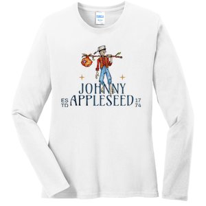 Johnny Appleseed Apple Day Sept 26 Orchard Nursery Ladies Long Sleeve Shirt