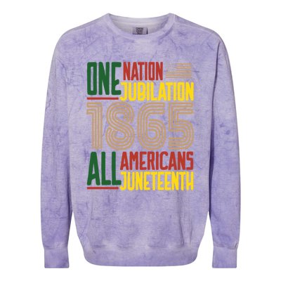 Junenth African American Black History 1865 Junenth Cool Gift Colorblast Crewneck Sweatshirt