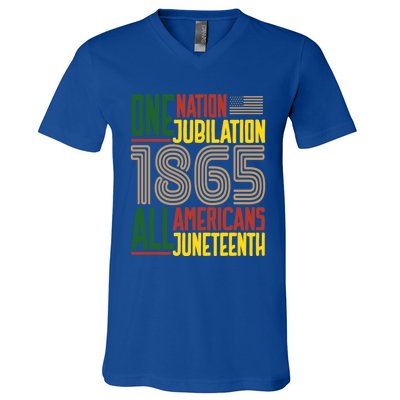 Junenth African American Black History 1865 Junenth Cool Gift V-Neck T-Shirt