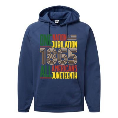 Junenth African American Black History 1865 Junenth Cool Gift Performance Fleece Hoodie