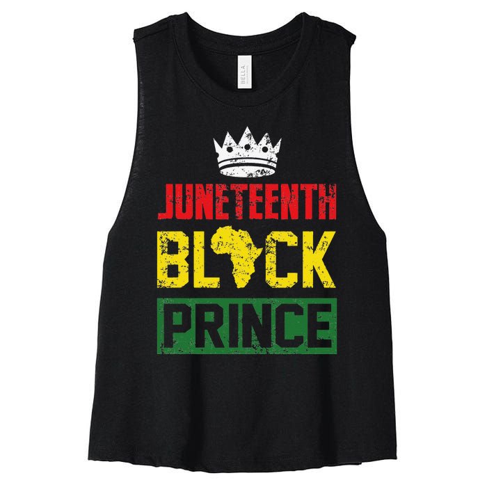 Juneteenth Afro American Boy Son Family Matching Juneteenth Women's Racerback Cropped Tank