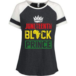 Juneteenth Afro American Boy Son Family Matching Juneteenth Enza Ladies Jersey Colorblock Tee