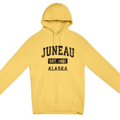 Juneau Alaska Ak Vintage Established Sports Premium Pullover Hoodie