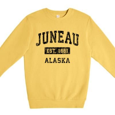 Juneau Alaska Ak Vintage Established Sports Premium Crewneck Sweatshirt