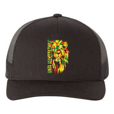 Juneteenth African American Black Lion 1865 King Yupoong Adult 5-Panel Trucker Hat