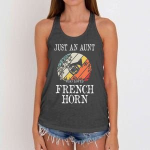 Just An Aunt Who Loves French Horn Women's Knotted Racerback Tank