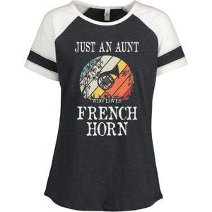 Just An Aunt Who Loves French Horn Enza Ladies Jersey Colorblock Tee