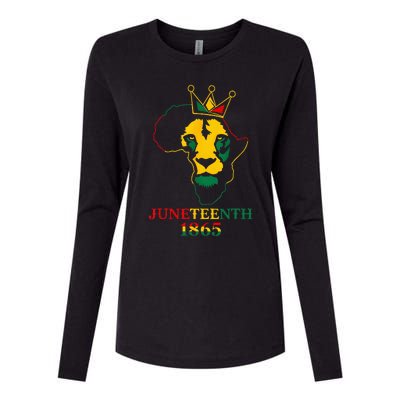 Juneteenth African American Black Lion 1865 King Gifts Womens Cotton Relaxed Long Sleeve T-Shirt