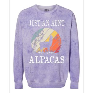 Just An Aunt Who Loves Alpacas Colorblast Crewneck Sweatshirt