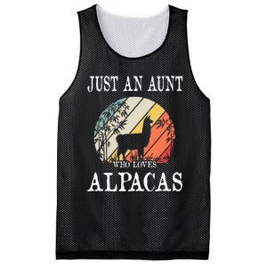 Just An Aunt Who Loves Alpacas Mesh Reversible Basketball Jersey Tank