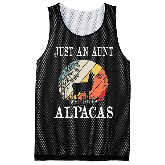 Just An Aunt Who Loves Alpacas Mesh Reversible Basketball Jersey Tank