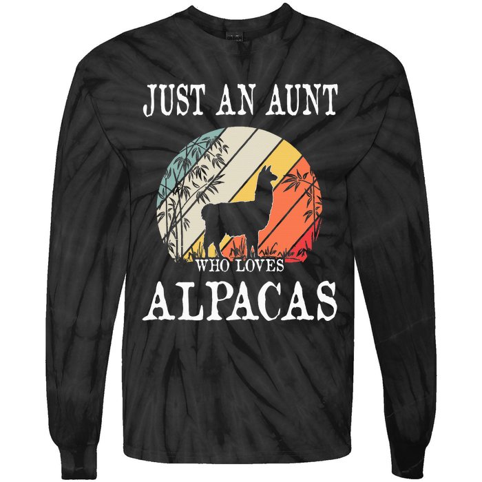 Just An Aunt Who Loves Alpacas Tie-Dye Long Sleeve Shirt