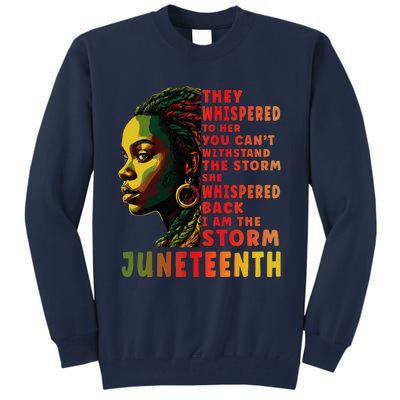 Juneteenth Afro American Black Women Black History Tall Sweatshirt