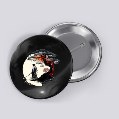 Japanese Art Aikido Tree Of Life Peace Art Of War Samurai Button