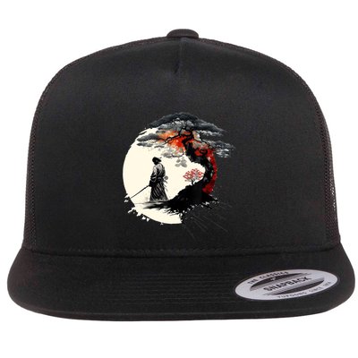 Japanese Art Aikido Tree Of Life Peace Art Of War Samurai Flatbill Hat