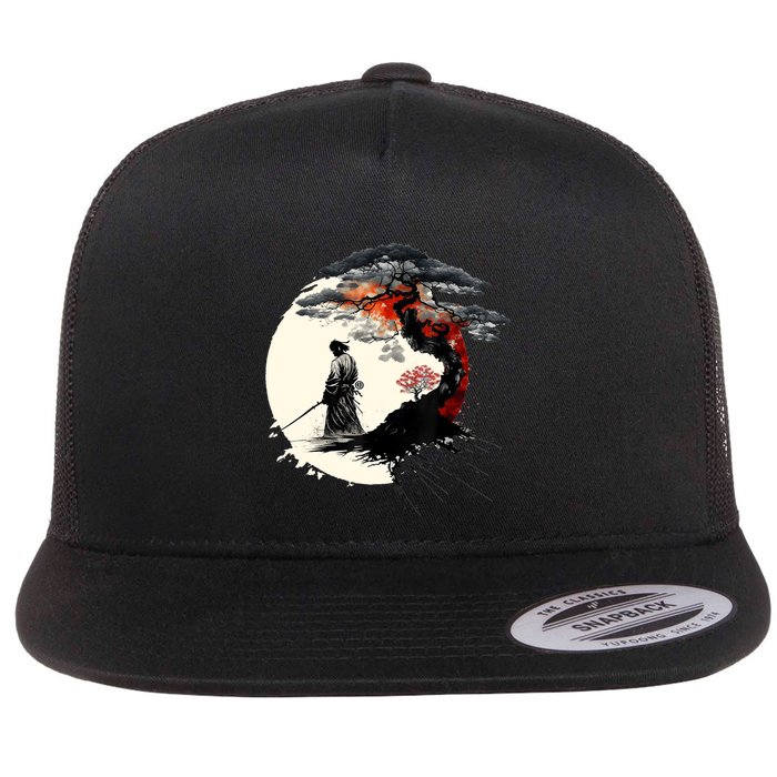 Japanese Art Aikido Tree Of Life Peace Art Of War Samurai Flat Bill Trucker Hat