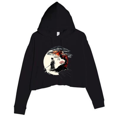 Japanese Art Aikido Tree Of Life Peace Art Of War Samurai Crop Fleece Hoodie