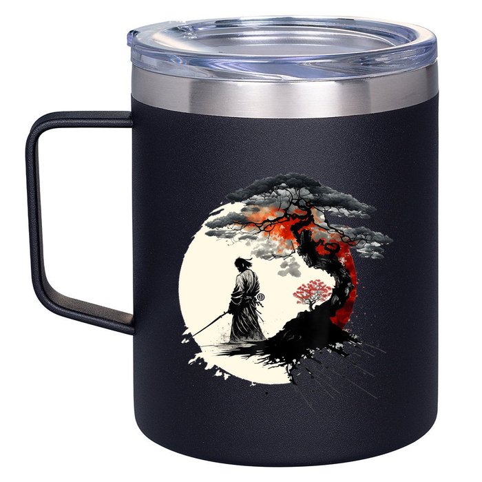 Japanese Art Aikido Tree Of Life Peace Art Of War Samurai 12oz Stainless Steel Coffee Mug