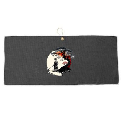 Japanese Art Aikido Tree Of Life Peace Art Of War Samurai Large Microfiber Waffle Golf Towel