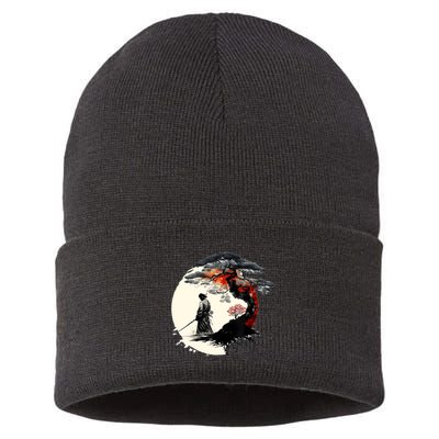 Japanese Art Aikido Tree Of Life Peace Art Of War Samurai Sustainable Knit Beanie
